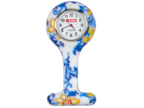 OROLOGIO PER INFERMIERI - rotondo - fantasia foglie