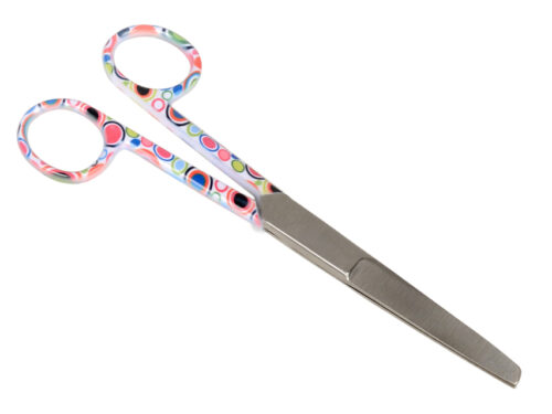 FORBICI RETTE PUNTE ALTERNE - fantasia bolle - 14 cm