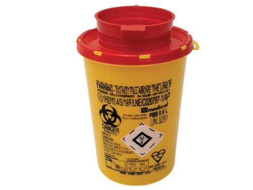 CONTENITORE RIFIUTI TAGLIENTI LINEA PBS - 0,6 litri conf. 100 pz.
