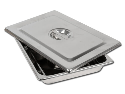 VASSOIO+COPERCHIO INOX 355x254x50 mm