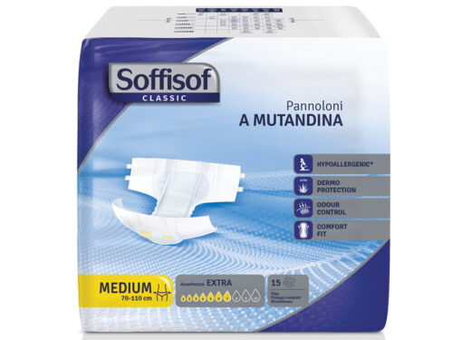 PANNOLONI SOFFISOF CLASSIC - incontinenza moderata - medio conf. 90 pz.