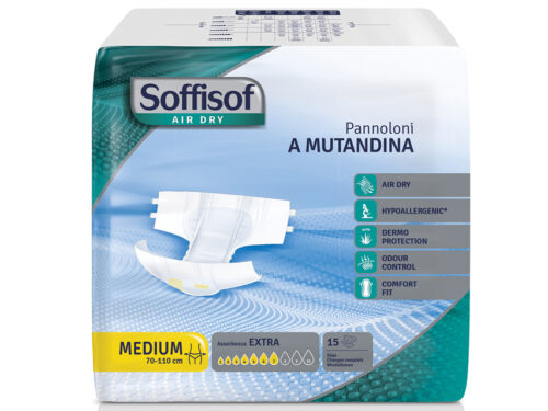 PANNOLONI SOFFISOF AIR DRY - incontinenza moderata - medio conf. 90 pz.