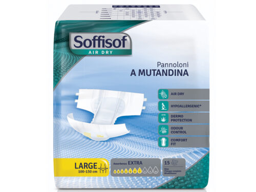 PANNOLONI SOFFISOF AIR DRY - incontinenza moderata - large conf. 90 pz.