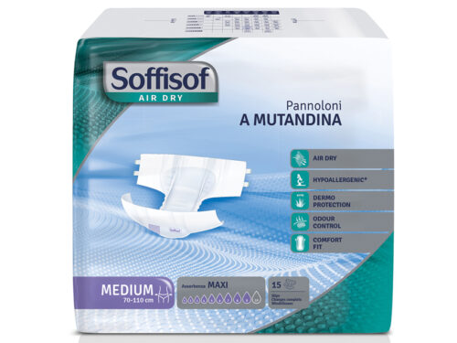 PANNOLONI SOFFISOF AIR DRY - incontinenza forte - medio conf. 60 pz.