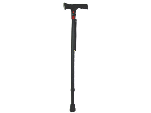 BASTONE DI SICUREZZA CON LUCE LED e allarme integrato - nero