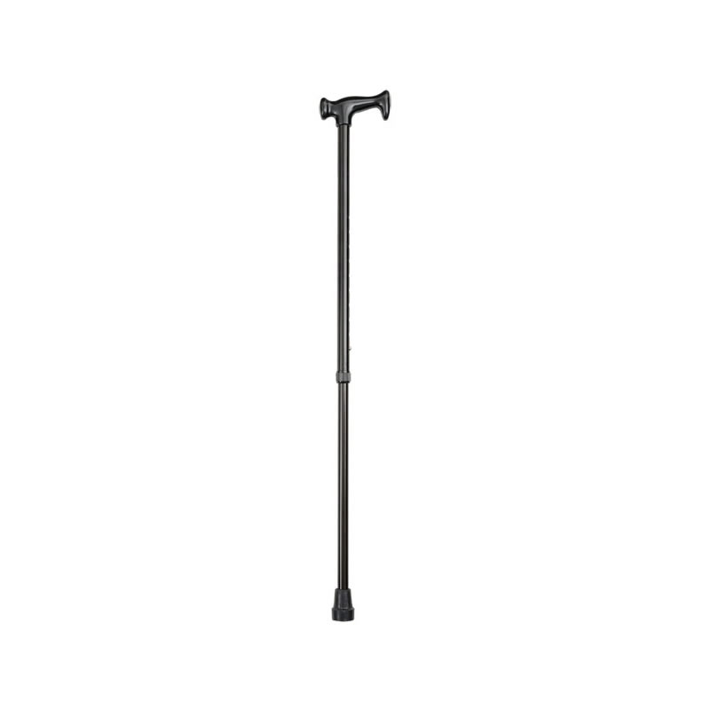 Bastone Alluminio Nero Regolabile con Impugnatura a T