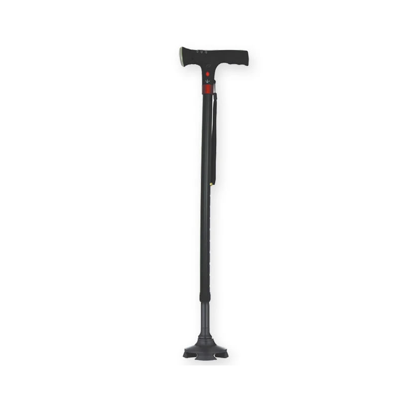 BASTONE DI SICUREZZA CON LUCE GIMA – con base a 4 piedini – nero – con allarme