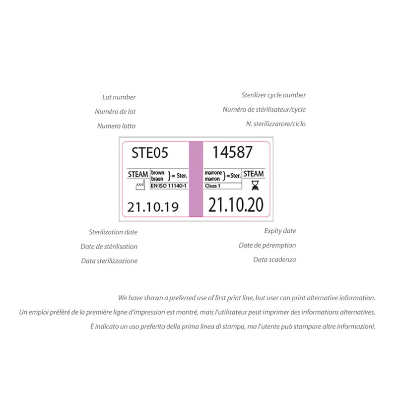 ETICHETTA VAPORE A DUE LINEE per etichettatrice Gima cod. 35980 - conf. 12000 pz. - immagine 3