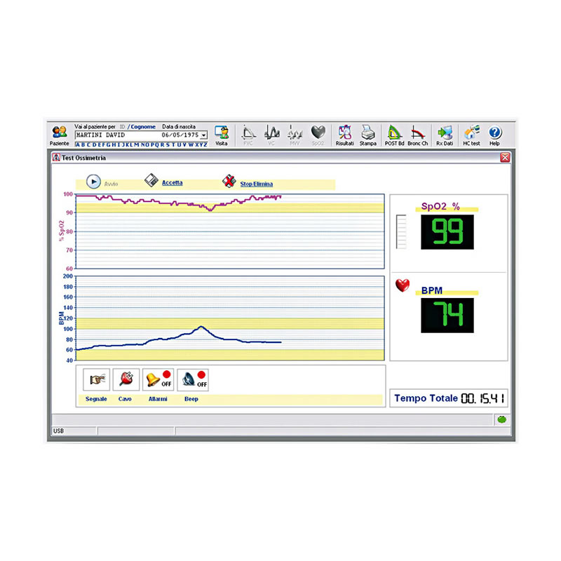 OSSIMETRO SPIRODOC+SOFTWARE display