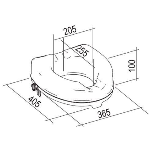 RIALZO WC - con sistema di fissaggio - MISURE