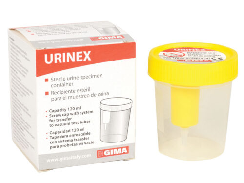 CONTENITORE URINE PLUS 120 ml con campionatore conf. 100 pz.