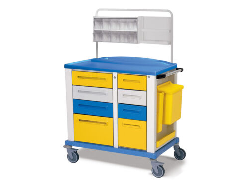 Carrello medicazione GIMA medium con cassetti e dispenser professionale sanitario