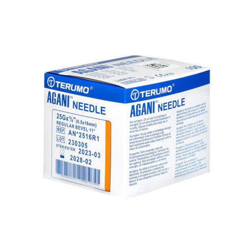 AGHI IPODERMICI TERUMO AGANI 25Gx5-8″ – 0,5x16mm – AN 2516R1 – arancione confezione