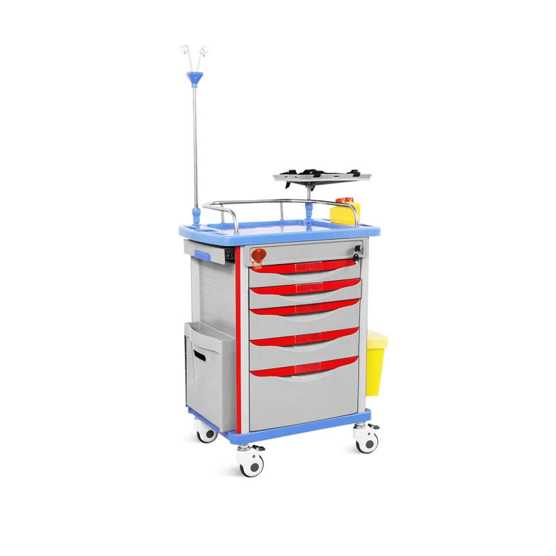 Carrello Emergenza NEO con 5 Cassetti – Carrello Medicale per Pronto Soccorso