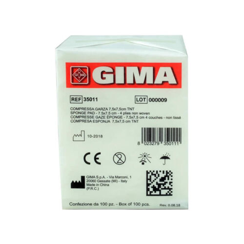 Compresse Garza TNT 7,5 × 7,5 cm – 4 veli – 10 pacchi Conf. 1000 pezzi