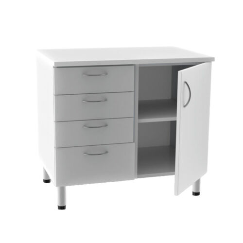 UNITÀ BASE DOPPIA 4 cassetti + 1 porta con 2 scaffali