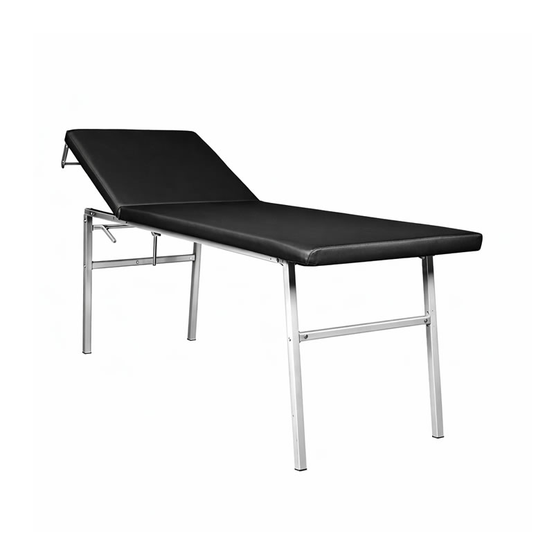 Lettino da Visita in Acciaio Nero – Schienale Regolabile – Portata 150 kg